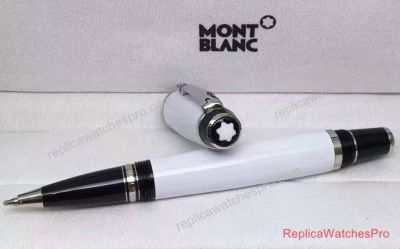 Copy Montblanc Boheme Rollerball Pen White & Sliver Clip